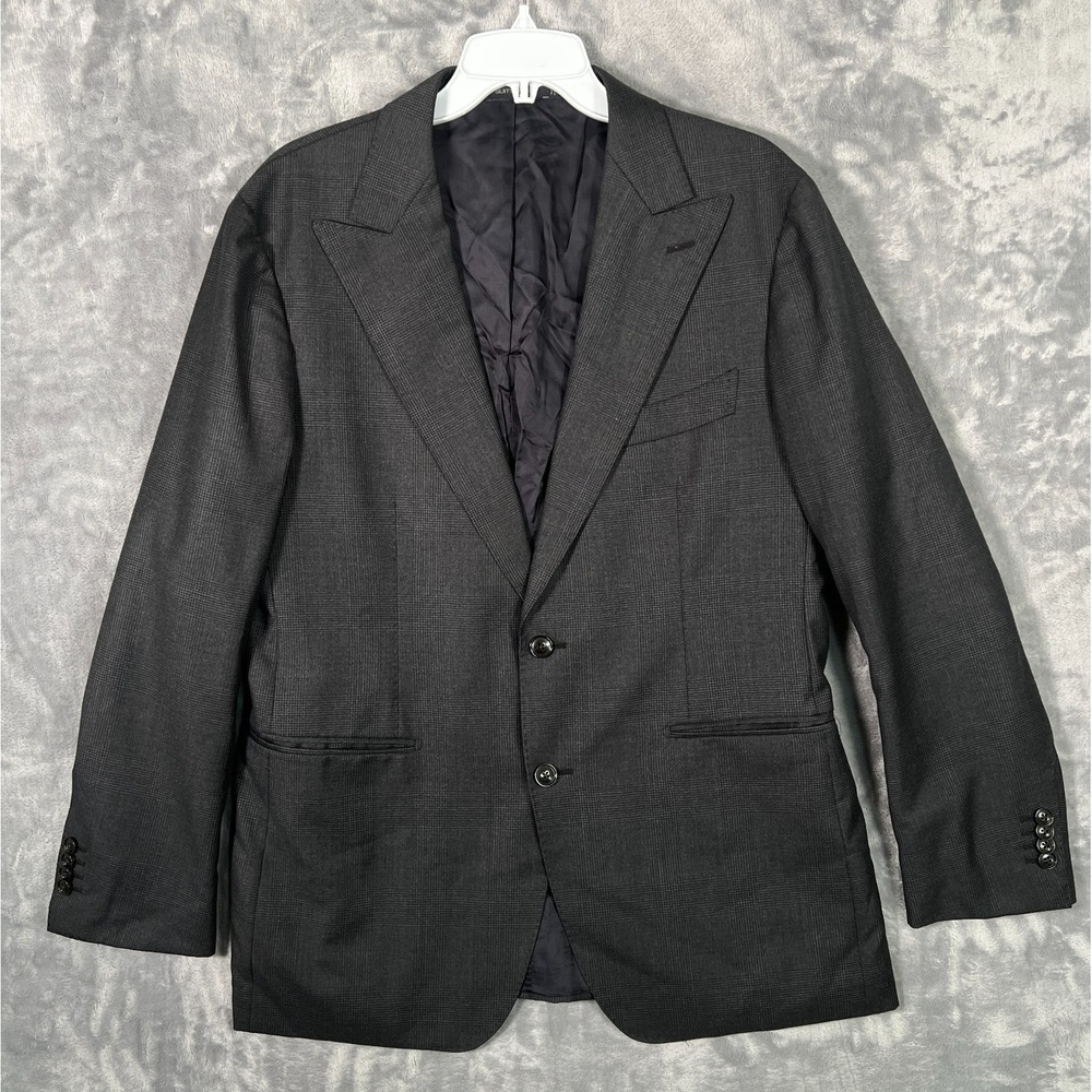 Suitsupply Havana Jetted Suit Jacket Mens 44S Short Unstructured Gray Peak Lapel